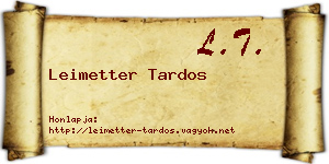 Leimetter Tardos névjegykártya